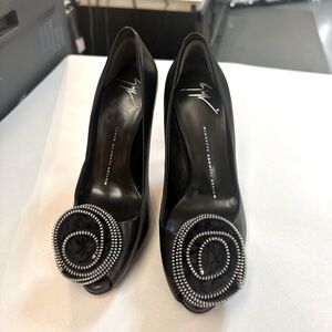 Giuseppe Zanotti Black Genuine Leather Heels